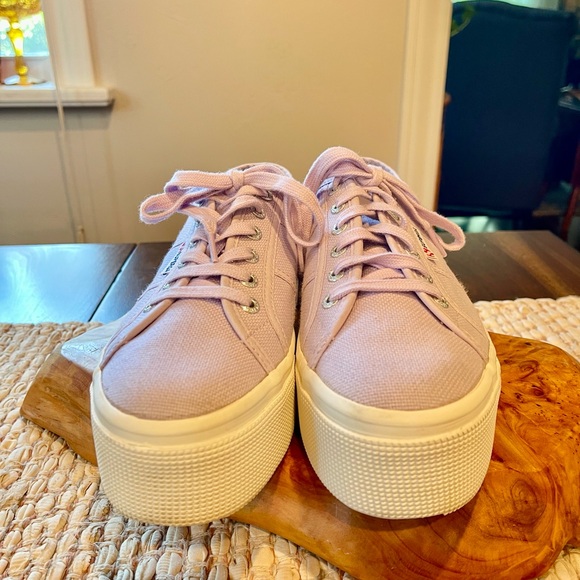 Superga 2790 Acot Platform Sneakers Size 8 1/2 Great Condition Chunky Violet - Picture 2 of 16